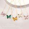 SSeeSY Customised Cheap Jewelry Sweet Cool Style Stainless Steel Gold Plated butterfly Crystal Tarnish Free Necklace