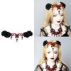 Goth Headband Goth Head Chain Flower Crowns For Women Lolita Forehead Chain Goth Crowns Gothics Tiaras Headpiece