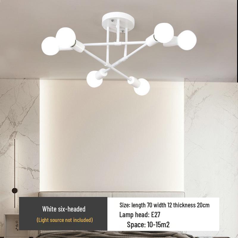 Скандинавская люстра-шар с несколькими рожками из кованого железа для потолка спальни