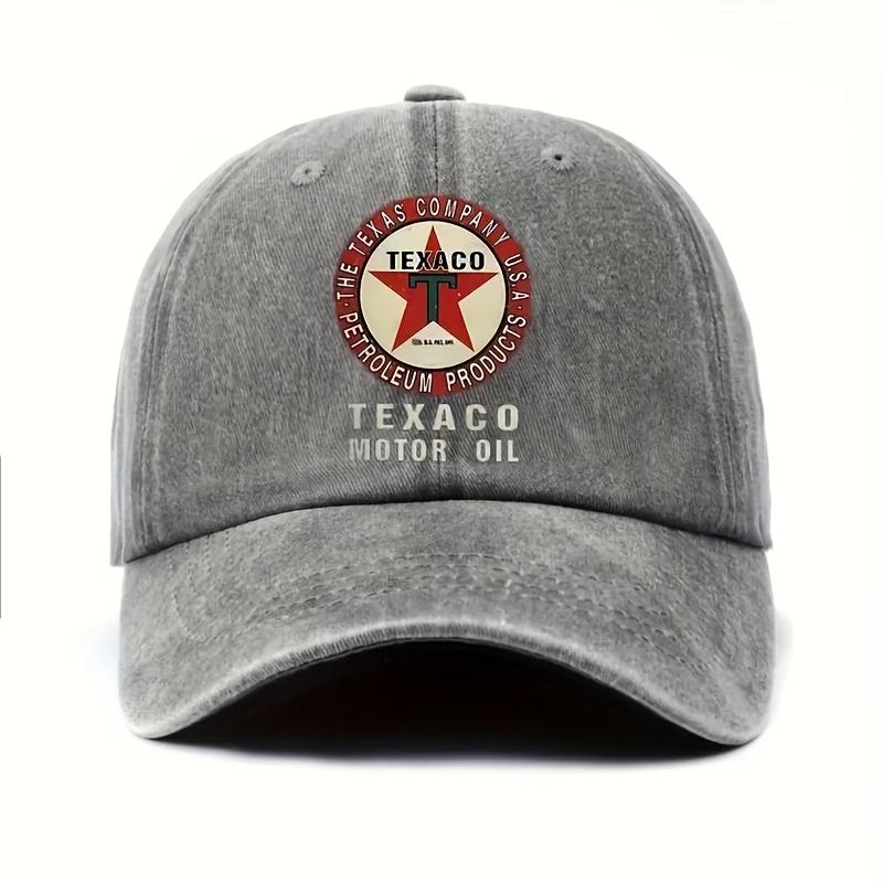 Кепка-бейсболка Texaco с принтом в виде масляного пятна, стираная, в городском ретро-стиле с эффектом потертости, регулируемая, с козырьком-утенком, унисекс