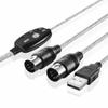 Usb In-Out Midi Cable Converter Pc To Music Keyboard Adapter Cord
