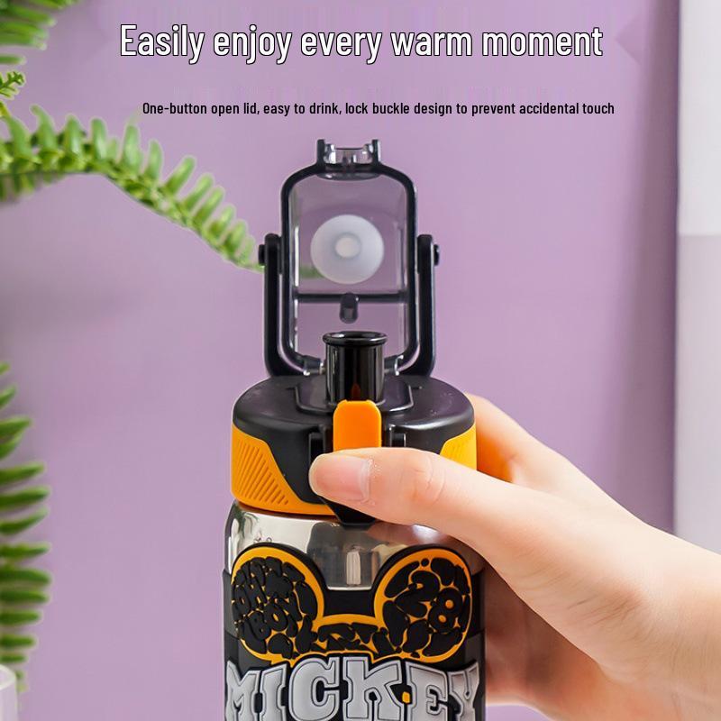 Cartoon Kids' Sports Water Cup - Portable, Large-Capacity, Direct-Drinking Plastic for School Use