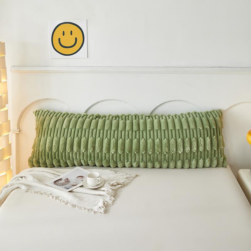 Плюшевая наволочка на длинную подушку из искусственного кроличьего меха - Двусторонняя наволочка из молочного велюрового флиса