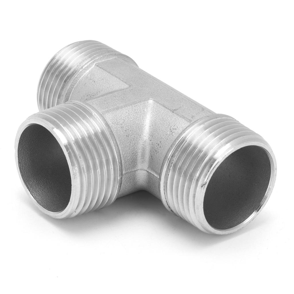 T Shaped Connector G1in Male Thread Stainless Steel Tee Adapter Hardware Pipe Fittings
