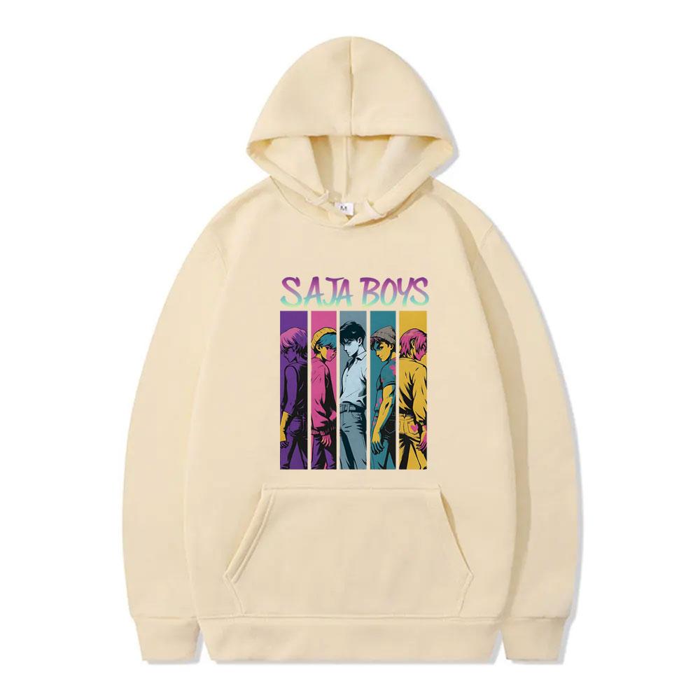 Kpop Охотники на демонов Saja Boys Графическая толстовка Мужская Женская Мультяшная Смешная Модный тренд Уличная одежда Унисекс Свободные толстовки