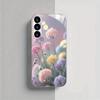 Fresh colored flower ball patterned glass phone case suitable for Samsung Galaxy S26 S25 S24 S22 S21 S20 FE/Ultra/Plus hard case