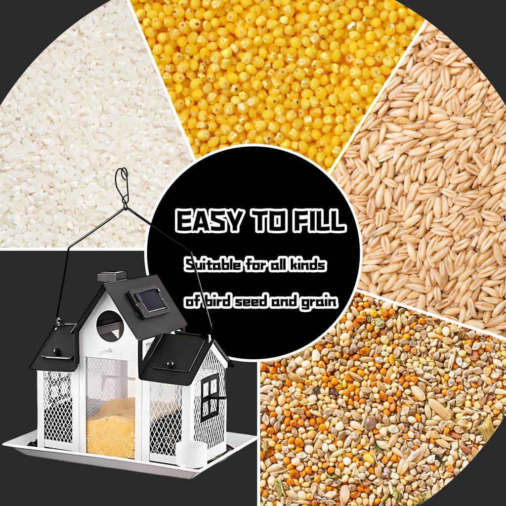 Качели Домик Кормушка Для Птиц Металлический Патио Колибри Кормушка Для Белок С Солнечной Энергией