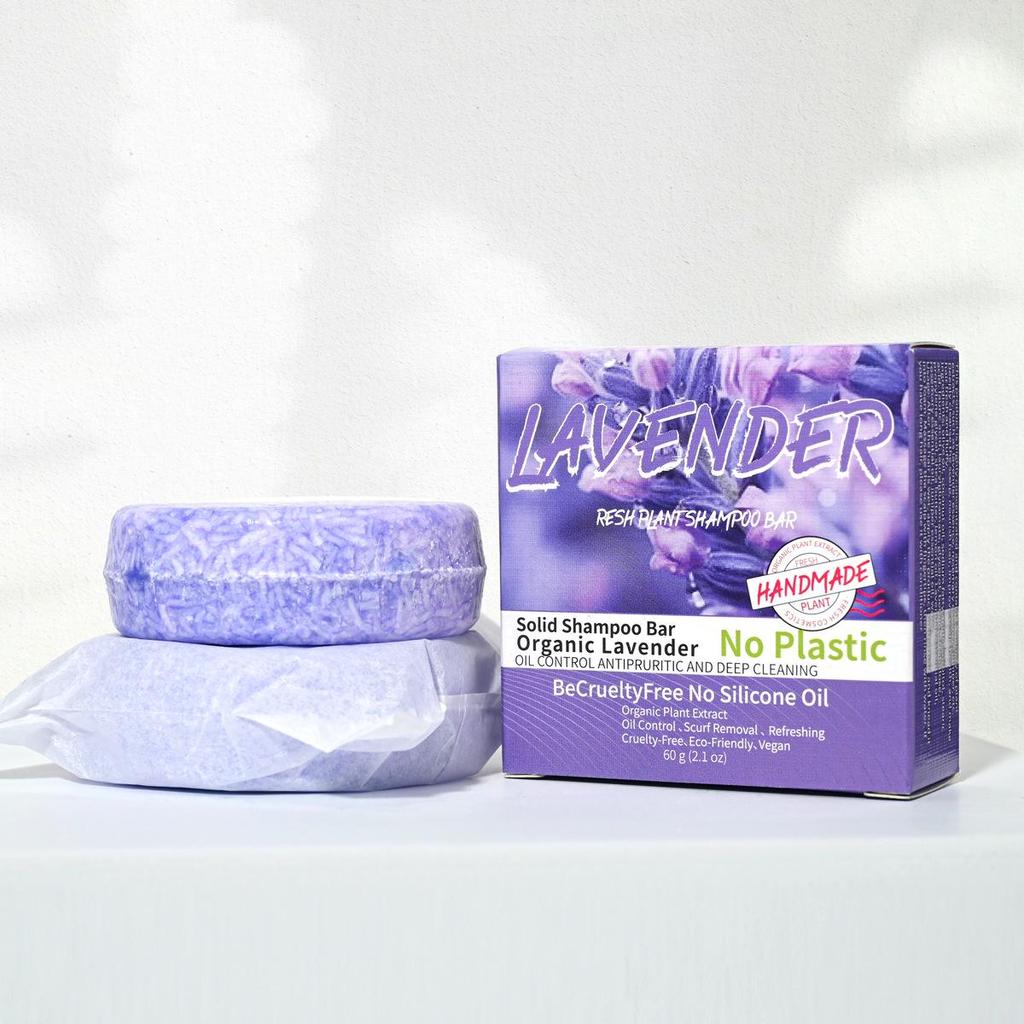 Lavender Essential Oil Shampoo Bar - Handmade, Oil-Control, Cleansing, Hair Decontamination Soap