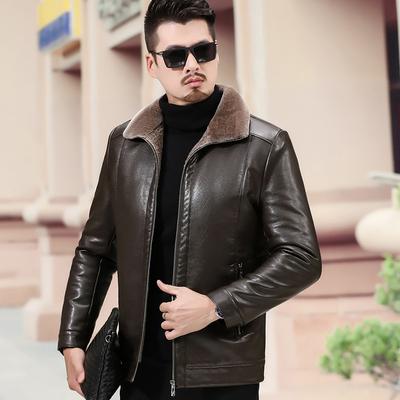 Куртка из натуральной кожи мужская большого размера, короткая куртка из овчины, утолщенный мех, одна