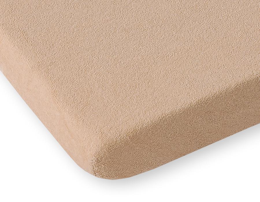 Terry fitted sheet for a crib 120x60cm - light brown