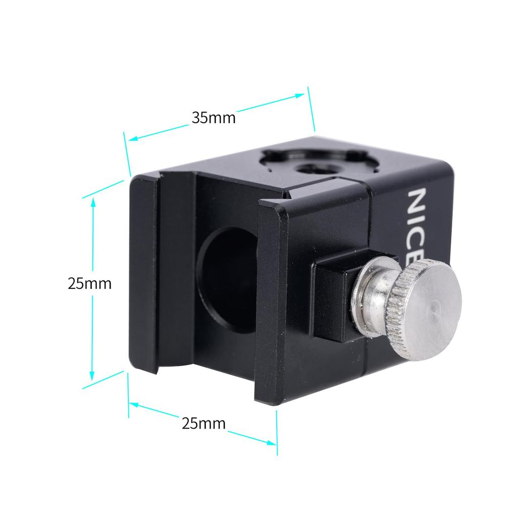 Niceyrig and Threaded Hole Extension Bracket with Arri Locating Screw NATO Rail Clamp 1/4''-20 3/8''-16 -606