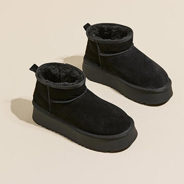 Зимние замшевые сноубутсы на толстой подошве, утепленные флисом, утолщенные хлопковые ботинки, повседневные хлопковые ботинки