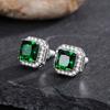 Gorgeous Green Cubic Zirconia Stud Earrings for Women Noble Wedding Party Earring Fine Birthday Gift Lady Fashion Jewelry