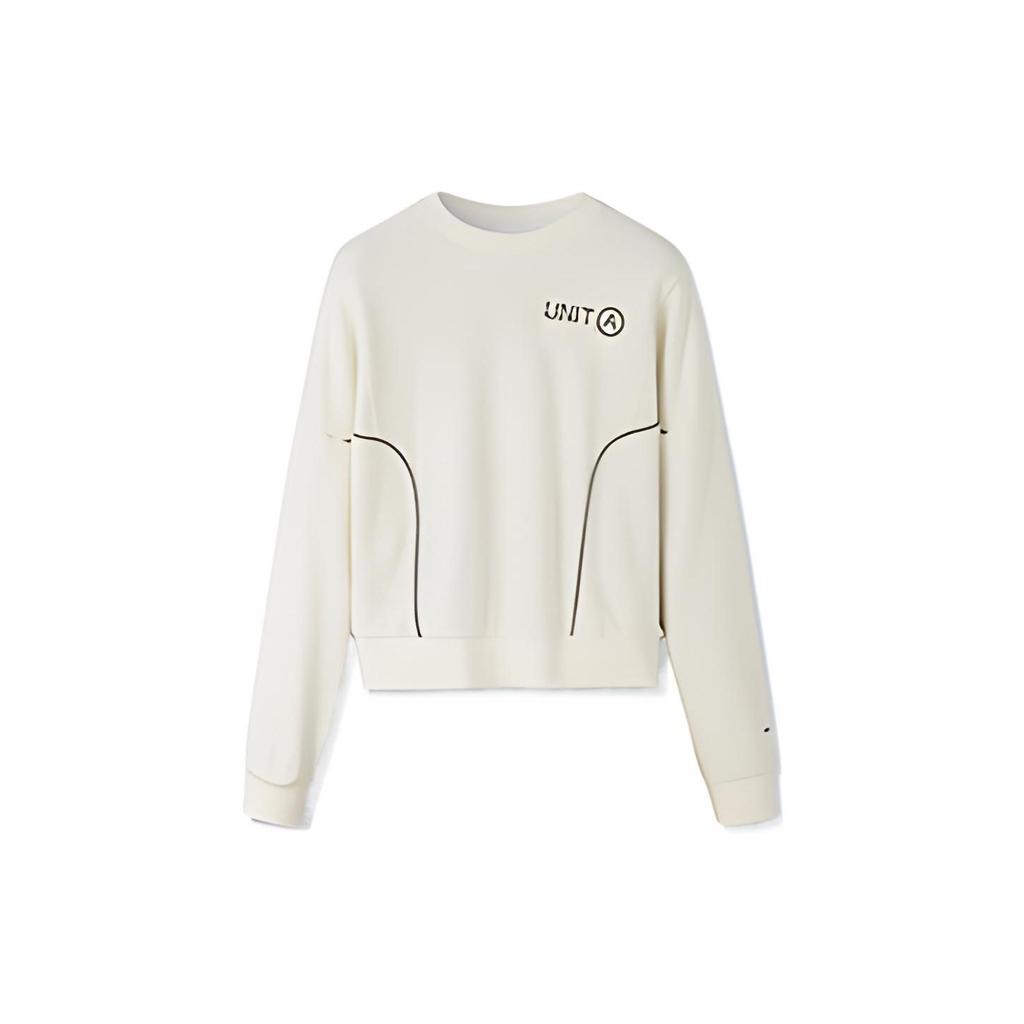 Anta Серия Training, однотонная толстовка с круглым вырезом и длинным рукавом, с принтом букв, женская толстовка Light-Cloud-White 962247711-3