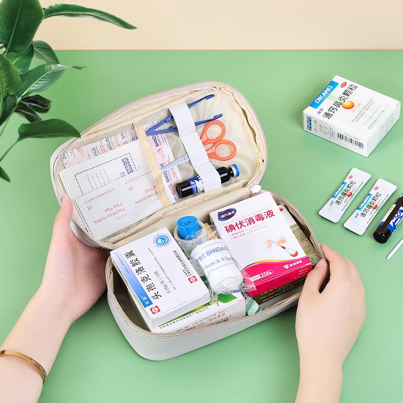Portable Emergency Medical Kit: Compact Storage Bag for Home, Travel, and Business Trips.