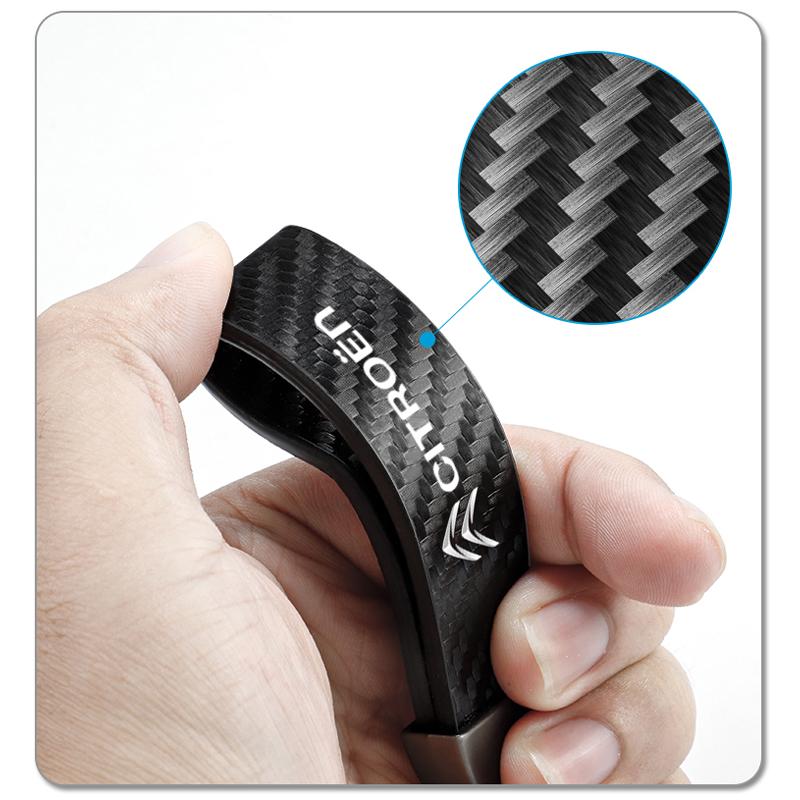 OAUH2 Carbon Fiber Leather Keyrings Car Keychain Accessories For Citroen C1 DS3 C2 C3 Vts C4 Saxo C4L C5 C6 C8 Xsara C3-XR Picasso