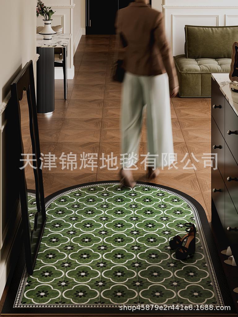 Geometric Entry Door Porch Leather Floor Mat High-Grade Waterproof And Oil-Proof Foot Pad Can Be Cut Non-Slip Leave-In Pad