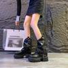 Модные новые ботинки в готическом стиле на массивной платформе, женские ботильоны, элегантные удобные женские мотоциклетные ботинки для ходьбы, панк кожаные ботинки