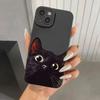 Милый Чехол для Телефона с Рисунком Черного Кота Для Samsung Galaxy S25 Ultra S24 S23 FE S22 Plus S21S20 A54 A55 A35A15 Мягкая Силиконовая Крышка