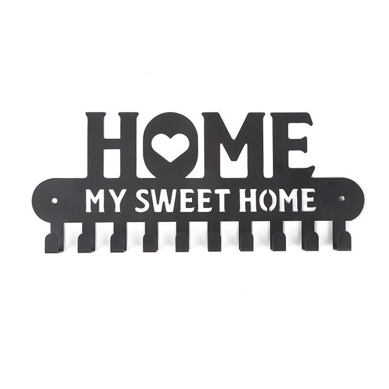 Металлический настенный крючок с буквой HOME - Креативный держатель для ключей и полотенец из железа