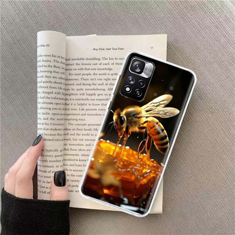 Пчелы и Мед в Сотовом Чехле Для Redmi Note 13 12 Pro Plus 14 15 Pro 5G 11 11T 11E 11S 10 Pro 10S 9 9S Чехол Мобильный