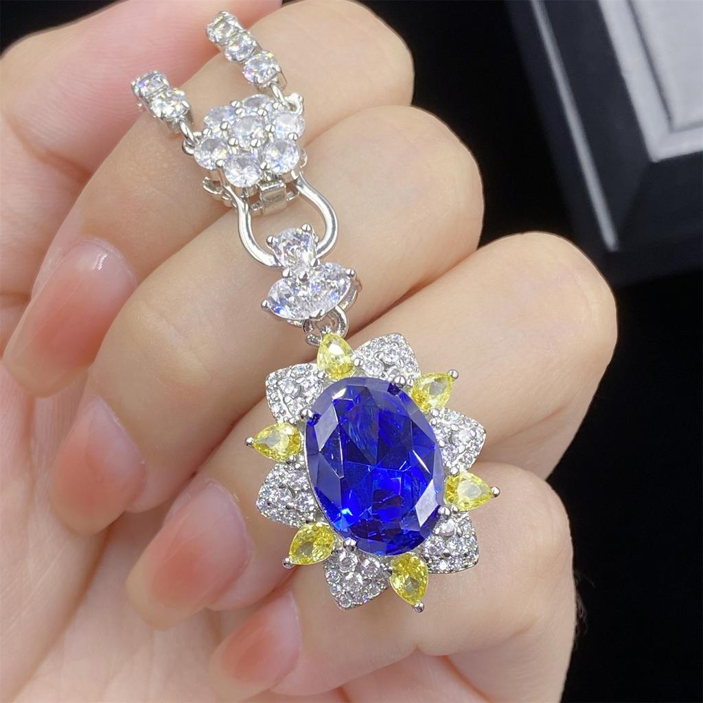 925 Серебряный Розовый Цирконий Кулон Ожерелье Изысканные Аксессуары Для Шеи для Танцевальной Вечеринки Роскошные Модные Женские Ювелирные Изделия