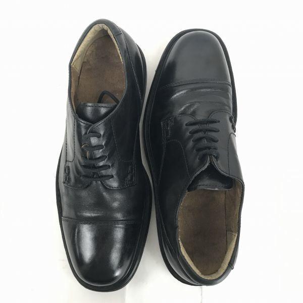 USA Vintage Florsheim Leather Straight Tip Shoes [25.5/Black] Business Dress Shoes(USED)