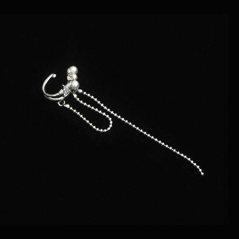 Нежные серьги-клипсы с жемчугом и звездой из циркония, милые и классные, французские серьги-метеоры без пирсинга, серьги знаменитостей из Интернета для женщин