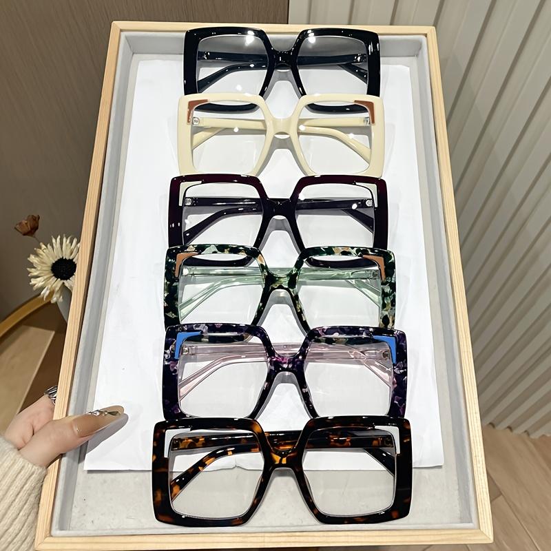 Шикарные большие квадратные очки с прозрачными линзами — в винтажном стиле, блокирующие синий свет, модный аксессуар для женщин