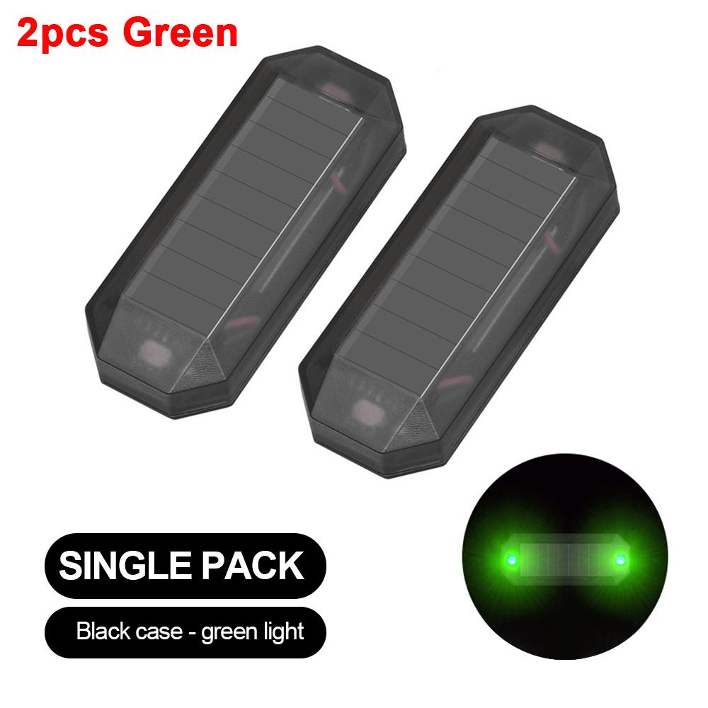 2 шт. Автомобильная солнечная сигнальная лампа, беспроводная противоугонная сигнализация, защита от столкновений сзади, умная вспышка