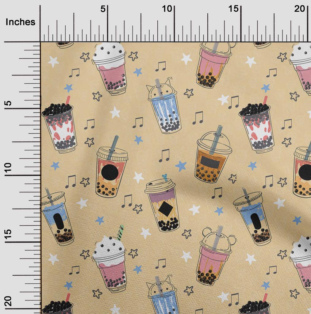 oneOone Хлопчатобумажная гибкая темно-бежевая ткань, материал для шитья мороженого, ткань с принтом в ярдах, 40 дюймов