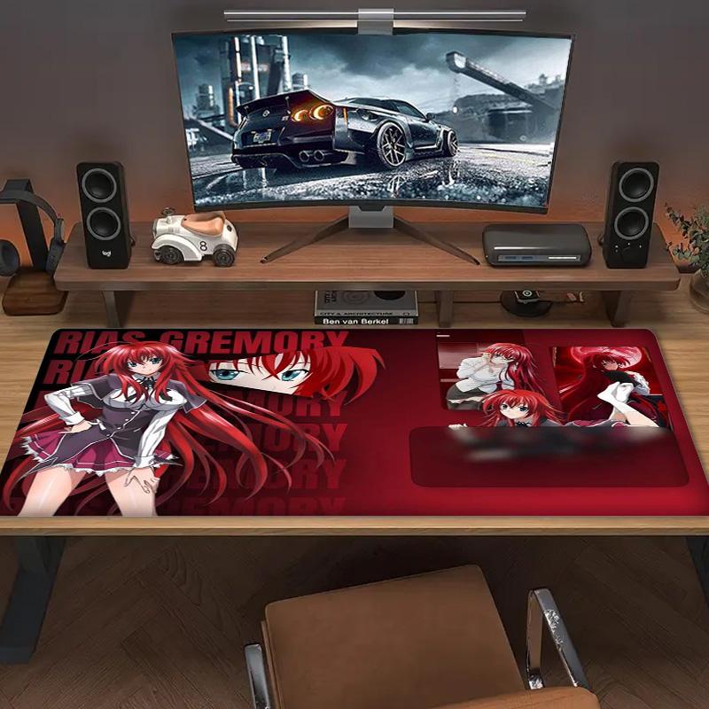 Rias Gremory Color Mouse Pad Large Gaming Table Cushion Non-slip Laptop Tablet Big Mousepad XXL Mat Mini PC Playmat With Lock edge