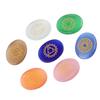 7PcsSet Engraved Spiritual Healing Meditation Palm Stones Reiki Chakra Crystal