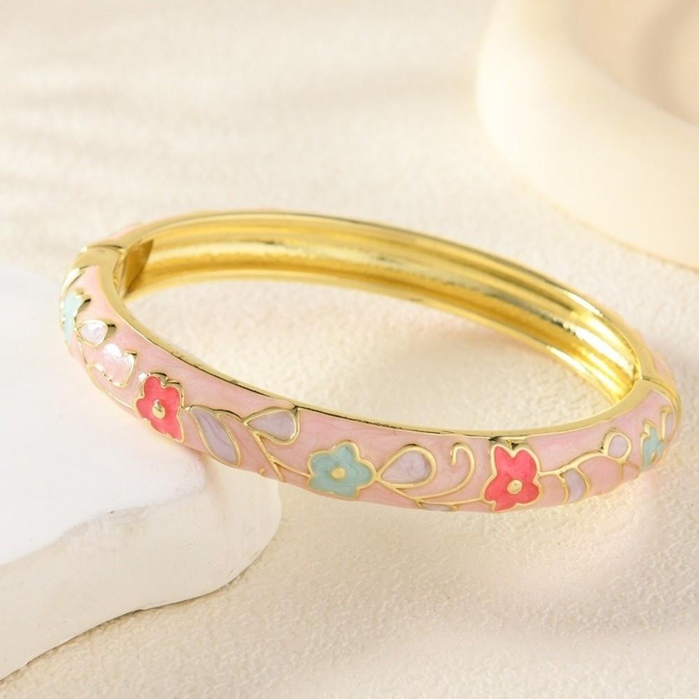 Floral Motifs Enamel Bracelet Zinc Zinc Zinc Alloy Dropped Glaze Bracelet  Traditional