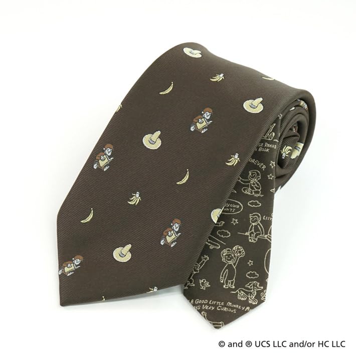 Curious George Tie UND49160 Brown, Party, Branded Tie, Character Gift