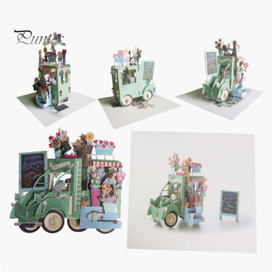 Красивая складная стереоскопическая открытка с днем рождения 3D всплывающие выпускные для друзей