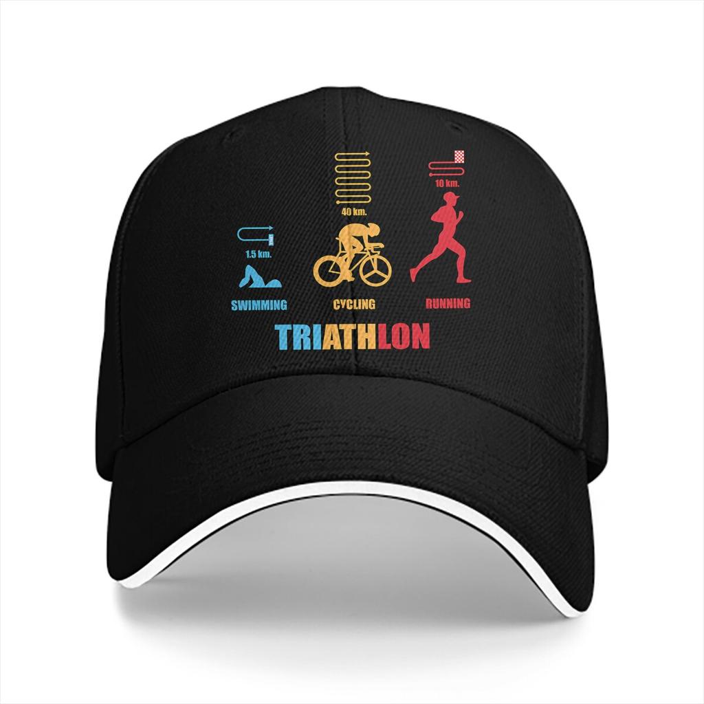 Triathlon Multicolor Hat Peaked Unisex's Cap Triathlon Colorful Personalized Visor Protection Hats