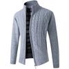 Men's Thick Knit Stand Collar Cardigan