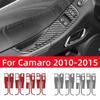 Настоящее углеродное волокно для Chevrolet Camaro 2010-2015 Аксессуары Интерьер Автомобильные Окна Панель Управления Стеклоподъемниками Декоративная Накладка Декор Наклейка