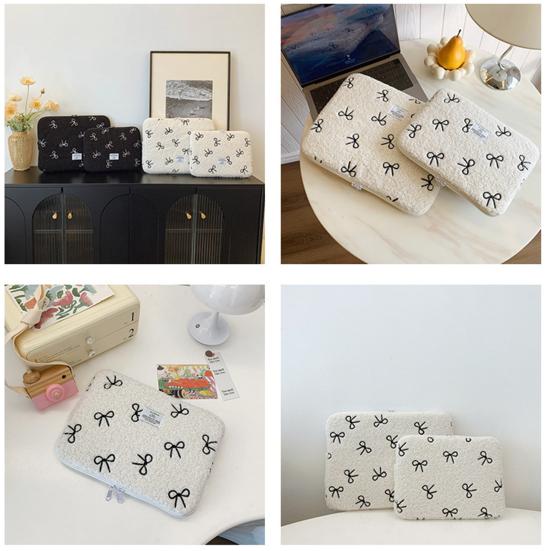 Милый чехол для ноутбука с вышивкой, мягкая сумка для планшета, застежка-молния, ударопрочный плюш