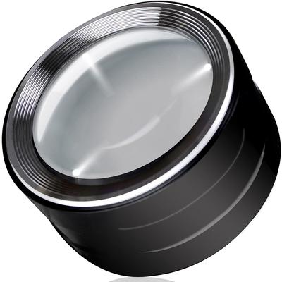 Настольная лупа PhoenixLoupe для повседневного использования, круглая лупа для печати, светодиодная, сенсорная, с ручным футляром для хранения [Увеличение 5x] Использование, Газеты,