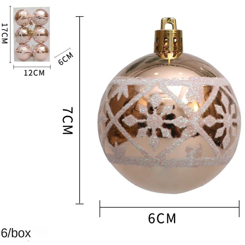 6 шт./коробка Гальванизированный пластиковый шар Рождественское украшение для елки Пластиковые рождественские украшения
