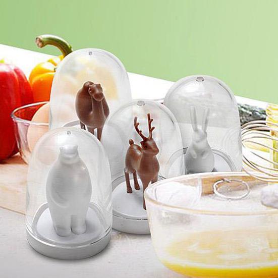 4Pcs/Set Plants Kitchen Spice Animals Seasoning Box Can Storage Bottle Salt Jar