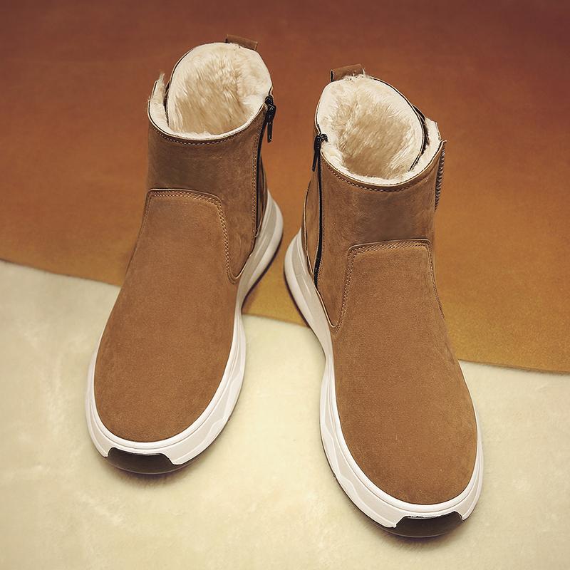 Зимние мужские толстые и мягкие теплые и модные хлопковые ботинки с высоким верхом на толстой подошве зимние ботинки повседневная хлопковая обувь