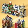 Street View Shop Castle Building Blocks for Children House Model Bricks Puzzle Assembled Castle Toy Christmas Gift