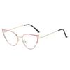 Anti Blue Light Glasses Fashion Cat Eye Optical Computer Glasses Vintage Metal Frame Eyeglasses Women Clear Lens Plain Glasses