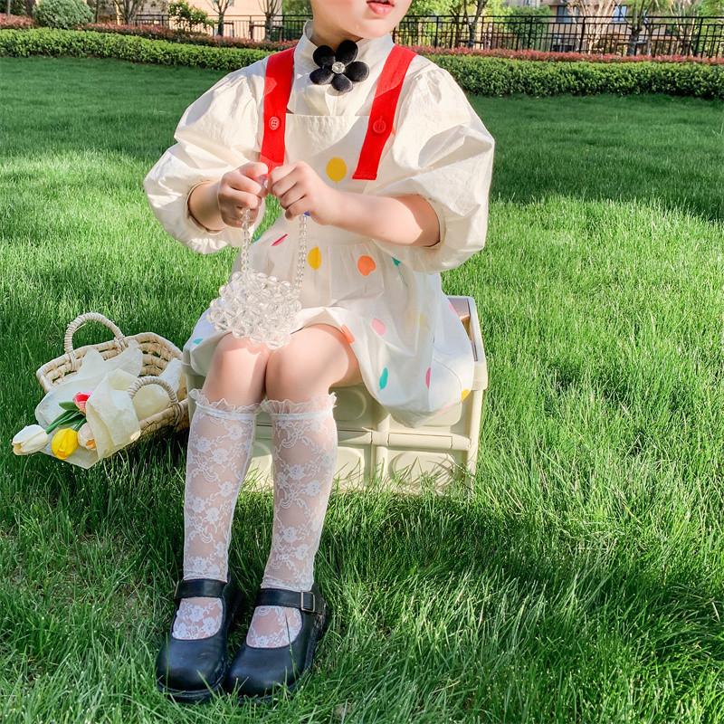 Korean Kids Girl Sock Retro Lace Ruffle Hollow Lovely Calf Sock for Children Girl Thin Breathable Frilly Princess Sock Kid Stuff