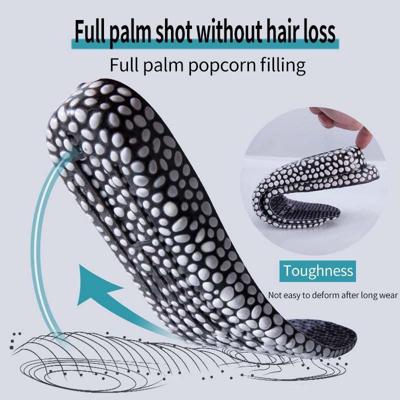 NO.8 Heightening Running Insole for Shoes PU Popped Rice Particle Foam Breathable Soft Hiking Protects Knees Templates Feet Men Women