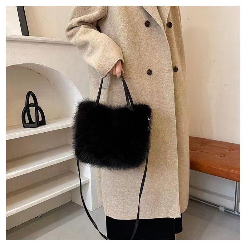 Продвинутая осенне-зимняя новая сумка-мессенджер из лисьего плюша высокой ценности, большая вместимость, простая атмосфера, универсальная сумка, женская сумка