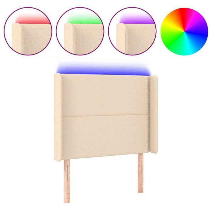 VidaXL LED Headboard Bedroom Furniture Single Bed Accessory Headboard Bed Frame Interior Cream 3123903